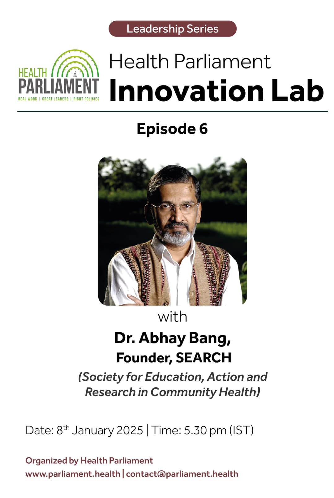 Key Takeaways from the Health Parliament Innovation Lab with Dr. Abhay Bang